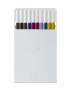 Uni-ball PEM-SY 10C NO.3 Estuche de 10 Marcadores de Linea Fina - Punta 0.4mm - Tinta a Base de Agua - Diseño Innovador -