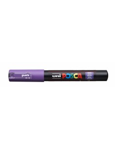 Posca PC-1M Marcador de Pintura - Punta de Poliester Conica 0.7mm - Tinta Base al Agua - Resistente a la Luz - Color Violeta