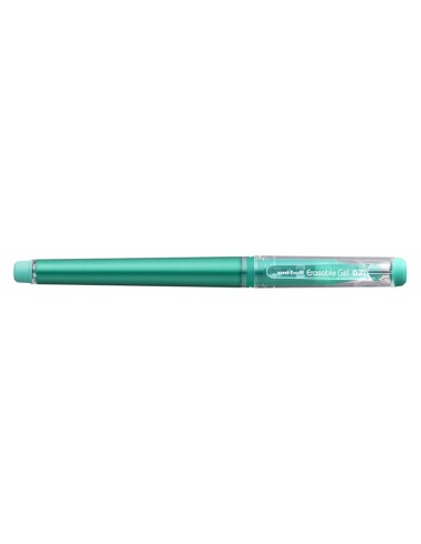 Uni-ball UF-222 Roller de Gel Borrable - Punta de Bola 0.7mm - Tinta Termosensible - Doble Goma de Borrado - Color Verde
