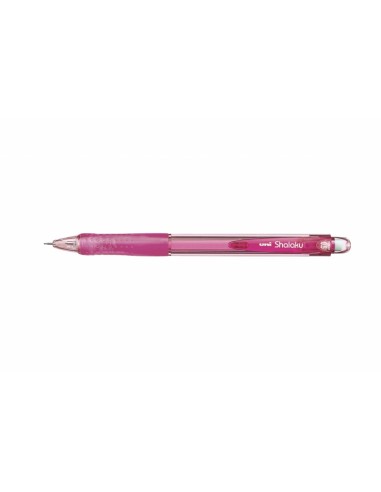 Uni-ball Shalaku M5-100 Portaminas - Ancho de Trazo 0.5mm - 2 Minas HB - Empuñadura de Caucho Antifatiga - Goma de Borrar