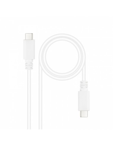 Nanocable Cable USB 2.0 3A - Tipo USB-C M-USB-C M - 1m - Color Blanco