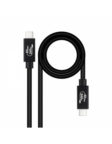 Nanocable Cable USB 4 Gen 3x2 40Gbps 5A 240W - USB-C M-USB-C M - 1.8 m - Color Negro
