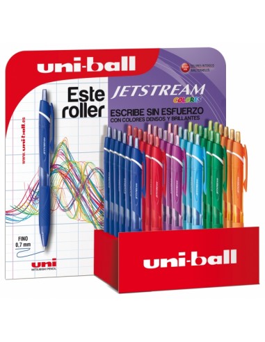 Uni-ball JetStream Sport SXN-150C 3D Expositor de 36 Boligrafos Retractiles - Punta de Bola 0.7mm - Tinta Pigmentada