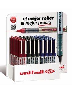 Uni-ball Eye Micro UB-150 Expositor de 54 Boligrafos de Tinta Liquida - Punta de Bola 0.5mm - Tinta Resistente al Agua y Luz