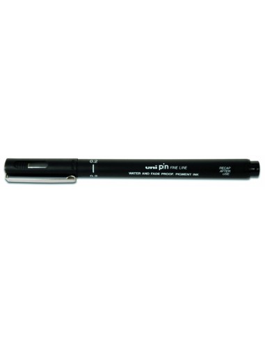 Uni-ball PIN02-200(S) Rotulador Calibrado - Punta Poliacetal 0.2mm - Tinta Pigmentada Resistente al Agua y Luz - Ideal para