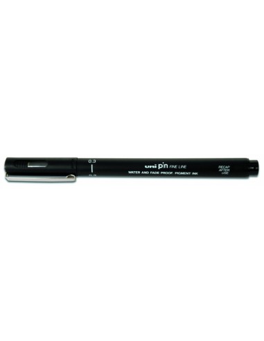Uni-ball PIN03-200(S) Rotulador Calibrado - Punta Poliacetal 0.3mm - Ancho de Trazo 0.3mm - Tinta Resistente al Agua y Luz -