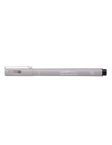 Uni-ball PIN05-200 Rotulador Calibrado - Punta Poliacetal 0.5mm - Tinta Pigmentada Resistente al Agua y Luz - Color Gris Claro