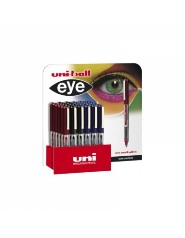 Uni-ball Eye Micro UB-150 Expositor de 36 Boligrafos de Tinta Liquida - Punta de Bola 0.5mm - Tinta Resistente al Agua y Luz