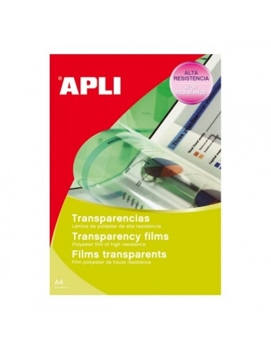 Apli Transparencias de Poliester para Impresoras Inkjet - Alta Calidad de Reproduccion - Gran Claridad - Secado Rapido - Alta