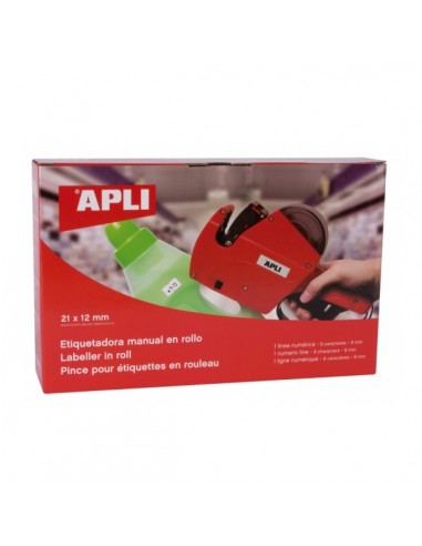 Apli Maquina Etiquetadora de Precios 1 Linea 8 Caracteres - Facil Uso - Cambio Rapido de Digitos - Instalacion Sencilla de