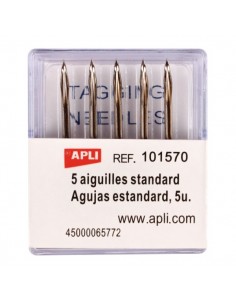 Apli Pack de 5 Agujas de Recambio para Etiquetadoras Textiles - Compatibles con Pistola Textil Modelo 101545 - Compatibles