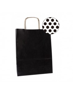 Apli Pack de 50 Bolsas Kraft - Alta Resistencia - Asas Rizadas - Reutilizables y Reciclables - Color Negro