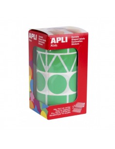 Apli Rollo de Gomets con Formas Surtidas - Adhesivo Permanente - 1.357 Gomets - Ideal para Guarderias - Fomenta