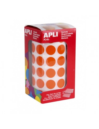 Apli Rollo de Gomets Redondos Ø 15mm - Adhesivo Permanente - 2.832 Gomets - Adhesivo Base Agua - Libre de Disolventes -