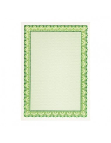 Apli Pack de 10 Hojas de Papel Certificado - Diseño de Concha - 115gr - Ideal para Certificados y Diplomas - Compatible con