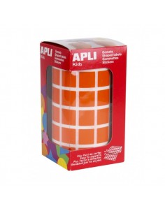 Apli Rollo de Gomets Cuadrados - Adhesivo Permanente - 2.832 Gomets - Adhesivo Base Agua - Libre de Disolventes - Color