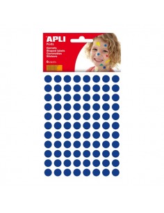 Apli Bolsa de Gomets Redondos Ø 10.5mm - Adhesivo Permanente - 528 Gomets - Desarrolla Psicomotricidad y Creatividad -
