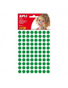 Apli Bolsa de Gomets Redondos - Adhesivo Permanente - 528 Gomets - Desarrollo Psicomotor - Adhesivo Base Agua - Libre de