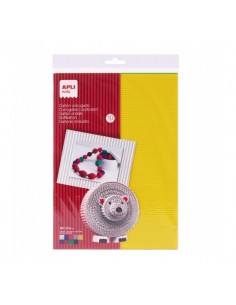 Apli Pack de 10 Cartones Corrugado A4 - 180gr - Tintado Doble Cara - Ideal para Manualidades y Decoraciones - Colores Surtidos
