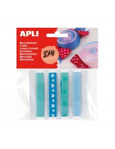Apli Pack de 4 Cintas de Tela - Ideal para Manualidades - Scrapbooking - Envolver Regalos - Decoraciones para Eventos -