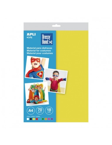 Apli Dressy Bond Pack de 18 Hojas A4 - Textura Efecto Tela - Suave - Transpirable - Resistente - Repelente al Agua - Lavable