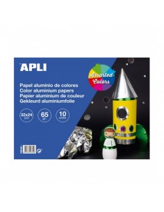 Apli Bloc de Papel de Aluminio - Ideal para Manualidades y Scrapbooking - 10 Hojas - Colores Surtidos