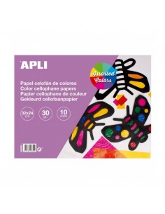 Apli Bloc de Papel Celofan - Ideal para Manualidades y Scrapbooking - Colores Surtidos