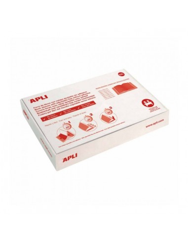 Apli Caja de 100 Fundas Transparentes de PVC con Solapa Autoajustable - Adaptables sin Corte - Eco-Friendly - Adhesivo Base