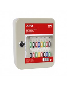 Apli Armario Porta Llaves con Cierre - 20 Posiciones - Ideal para Oficinas y Almacenes - Organizacion y Acceso Facil - No