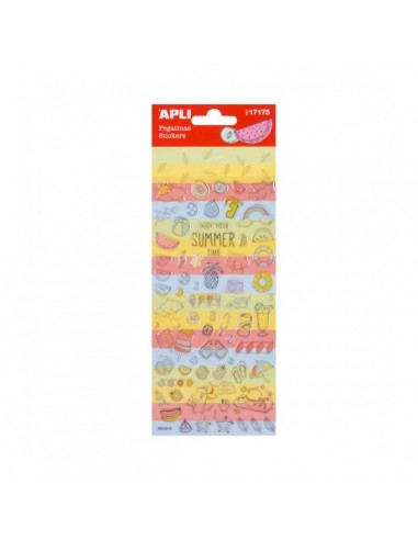 Apli Bolsa de Pegatinas de Verano - Adhesivo Permanente - Ideal para Scrapbooking - Desarrolla Psicomotricidad y Creatividad