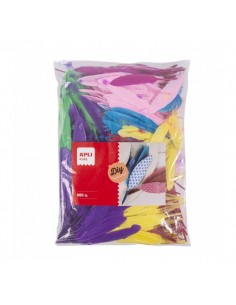 Apli Pack de 500 Plumas Indio - Formato MAXI - Ideal para Escuelas y Talleres Infantiles - Estimula la Imaginacion y