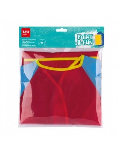 Apli Delantal Bata para Pintura - Talla M - Bolsillo para Herramientas - Cierre Velcro Posterior - Ideal para Niños de 3 a 5
