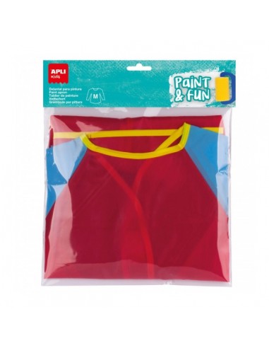 Apli Delantal Bata para Pintura - Talla M - Bolsillo para Herramientas - Cierre Velcro Posterior - Ideal para Niños de 3 a 5