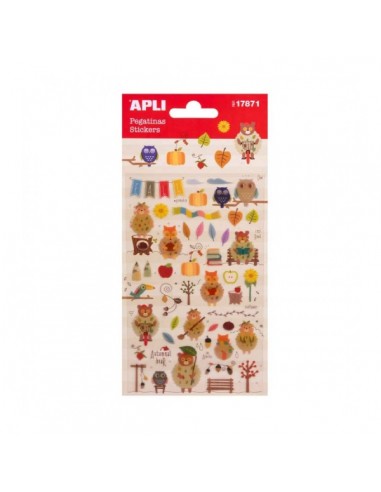 Apli Bolsa de Pegatinas de Otoño - Acabado Epoxy - Adhesivo Permanente - Ideal para Scrapbooking y Decoracion - Fomenta