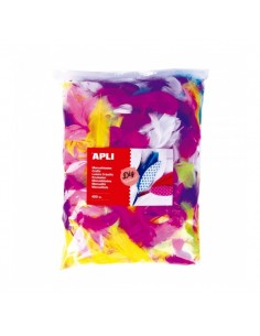 Apli Pack de 400 Plumas Collage Formato MAXI - Ideal para Escuelas y Talleres - Estimula Imaginacion y Creatividad Infantil -