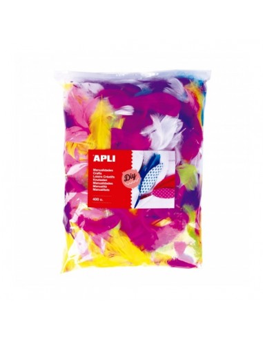 Apli Pack de 400 Plumas Collage Formato MAXI - Ideal para Escuelas y Talleres - Estimula Imaginacion y Creatividad Infantil -