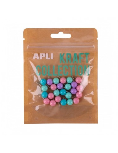 Apli Bolsa de 80 Clips Kraft Collection - Eurohole - Cierre Zip - Diseño Moderno y Llamativo - Color Azul Turquesa
