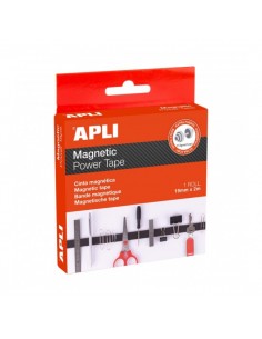 Apli Cinta Adhesiva Magnetica - Adhesivo por un Lado - Magnetico por el Otro - Facil de Cortar - Ideal para Manualidades y