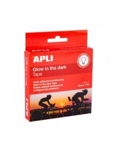 Apli Cinta Adhesiva Luminiscente - Brilla hasta 6 Horas - Ideal para Advertencias y Decoraciones - Absorbe Luz en 15 Minutos