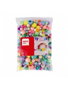 Apli Cuentas de Plastico Surtidas - Ideal para Manualidades - Formato MAXI - Perfectas para Escuelas y Hogar