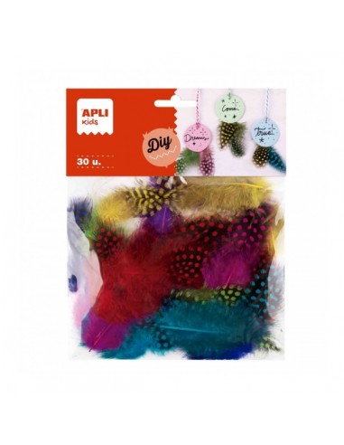 Apli Bolsa de Plumas Surtidas - Ideal para Manualidades y Decoracion - Material Suave y Seguro - Colores Surtidos