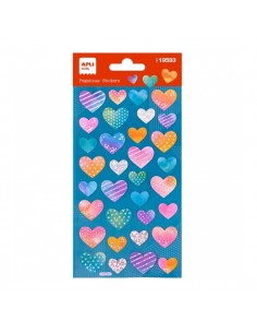 Apli Bolsa de Pegatinas Corazones Holograficos - Adhesivo Permanente - Decoracion de Albumes y Tarjetas - Estimula