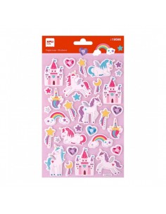 Apli Bolsa de Pegatinas de Unicornios - Adhesivo Permanente - Decoracion de Libros y Carpetas - Estimula Creatividad y