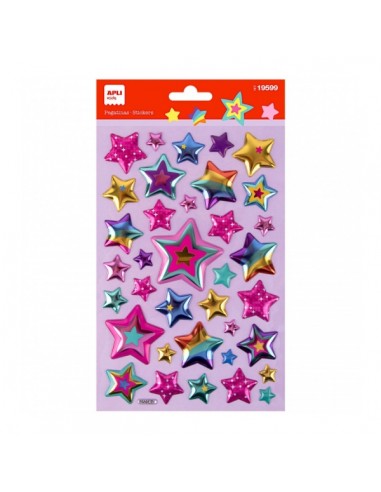 Apli Bolsa de Pegatinas de Estrellas - Adhesivo Permanente - Ideal para Scrapbooking - Estimula Creatividad y Psicomotricidad