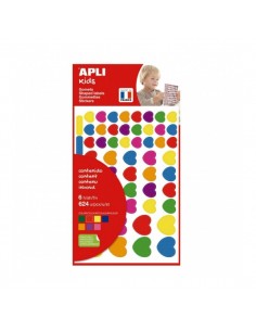 Apli Bolsa de Gomets en Forma de Corazones - 624 Gomets - Ideal para Decorar Objetos y Tarjetas