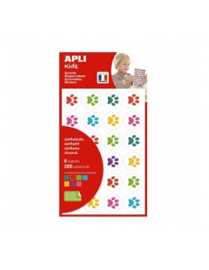 Apli Bolsa de Gomets Huellas de Gatitos - 288 Gomets - Ideal para Decorar Objetos y Tarjetas