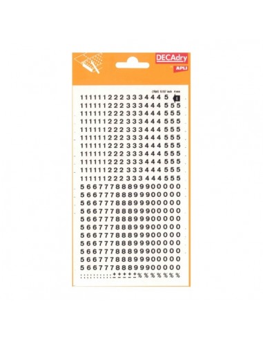 Apli Numeros Adhesivos - 420 Caracteres - Identificacion Rapida y Limpia - Color Negro