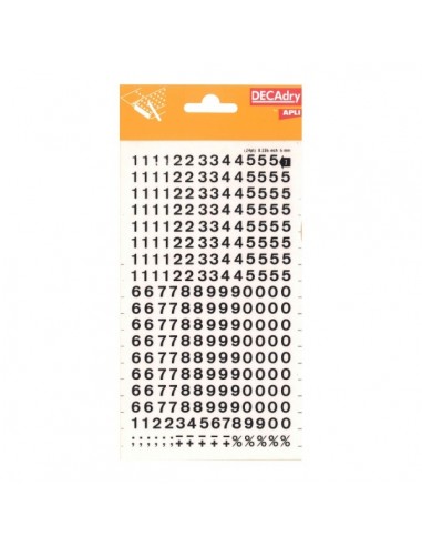Apli Numeros Adhesivos - 256 Caracteres - Identificacion Rapida y Limpia - Color Negro