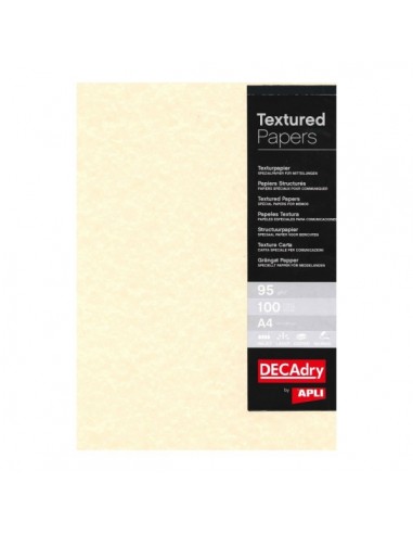 Apli Pack de 100 Hojas de Papel Pergamino - 95gr - Diseño Doble Cara - Ideal para Invitaciones-Diplomas y Manualidades -