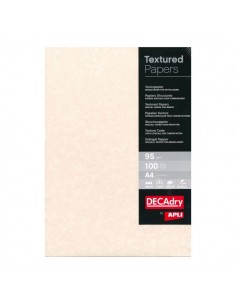 Apli Pack de 100 Hojas de Papel Pergamino A4 - 95gr - Diseño en Ambos Lados - Ideal para Invitaciones y Manualidades -